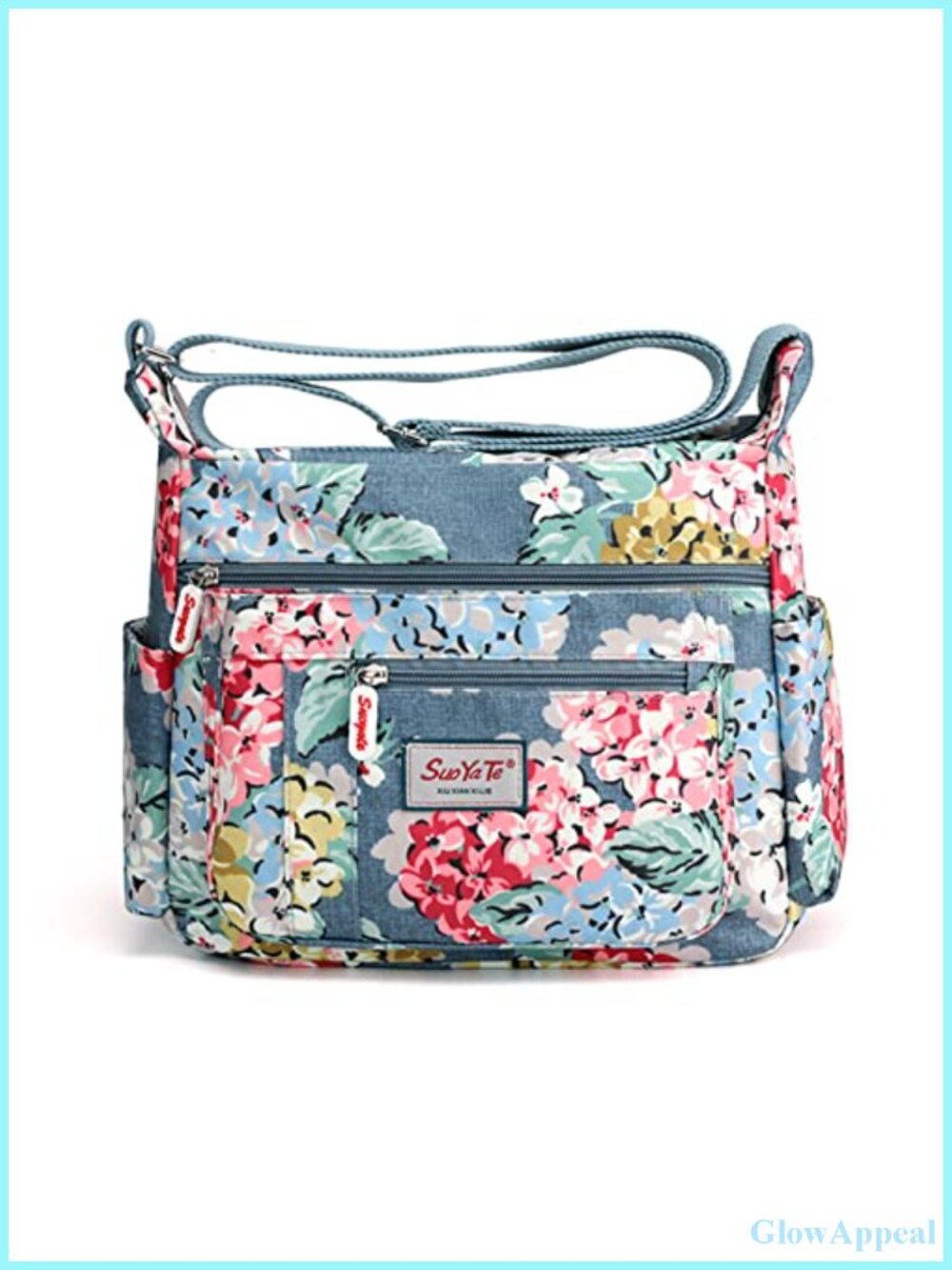 Women's Nylon Crossbody Bag Multi Pocket Lightweight Travel Messenger
